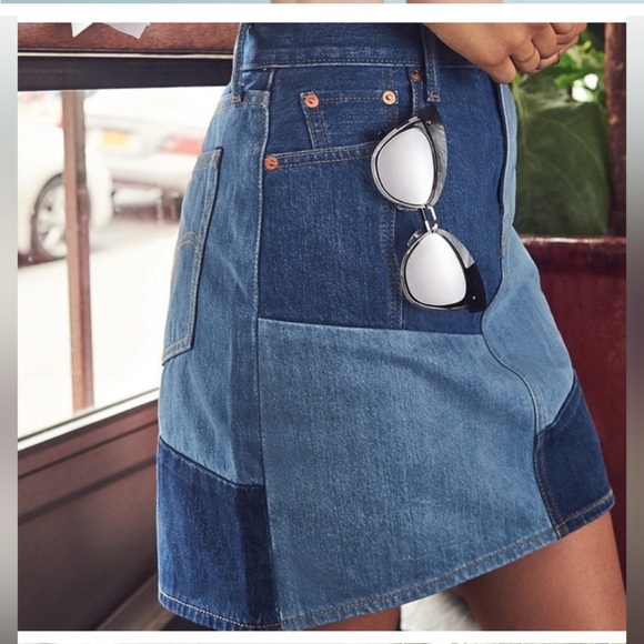 Levi’s x Anthropologie patchwork denim skirt size 25. - Picture 11 of 12
